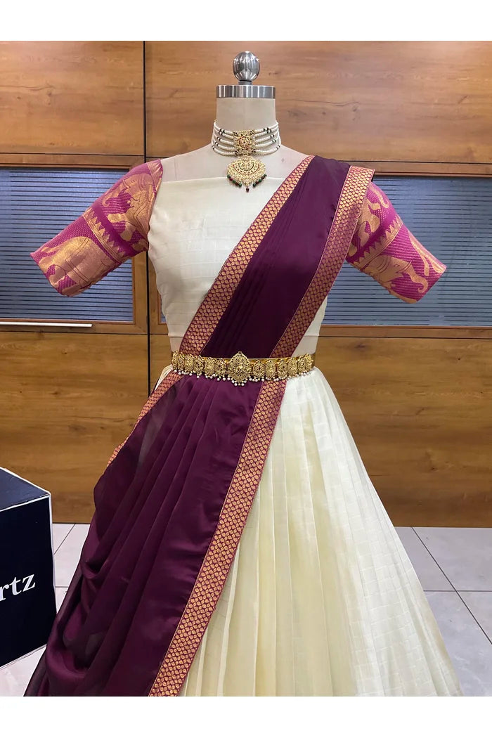 దక్షిణ భారత పండుగ సాంప్రదాయ హాఫ్ చీర (ఛవి) 