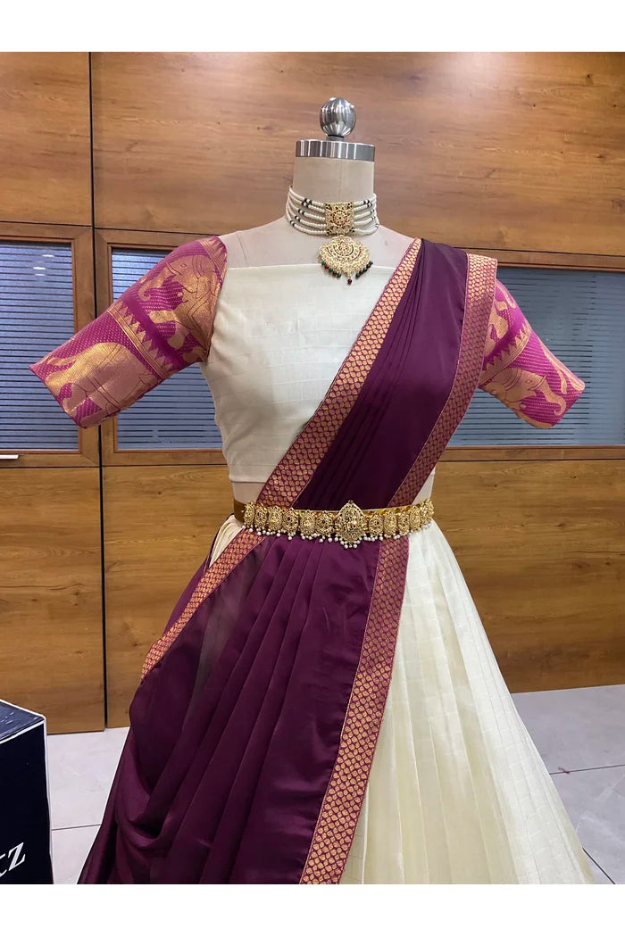 దక్షిణ భారత పండుగ సాంప్రదాయ హాఫ్ చీర (ఛవి) 