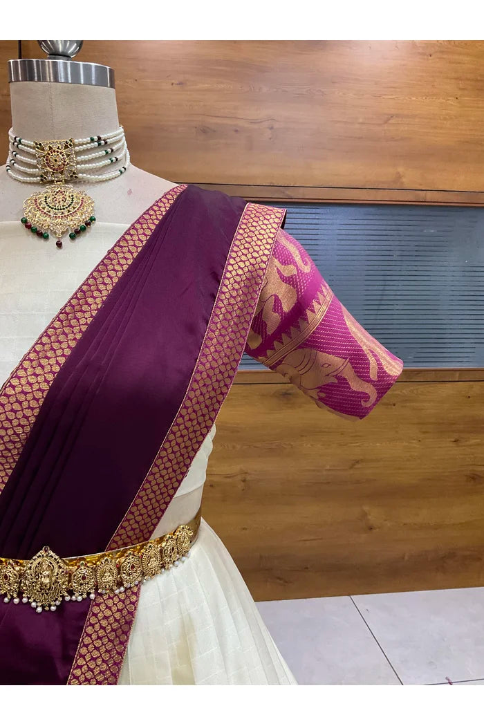 దక్షిణ భారత పండుగ సాంప్రదాయ హాఫ్ చీర (ఛవి) 