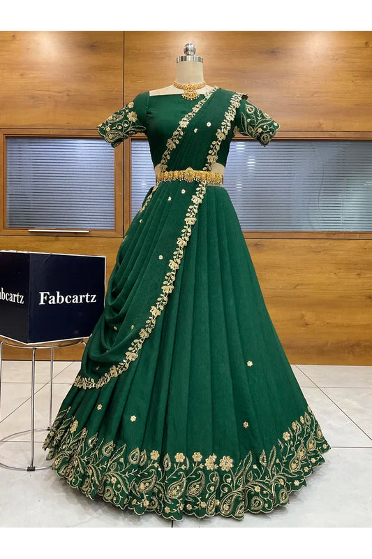 దక్షిణ భారత పండుగ సాంప్రదాయ హాఫ్ చీర (ఛవి) 