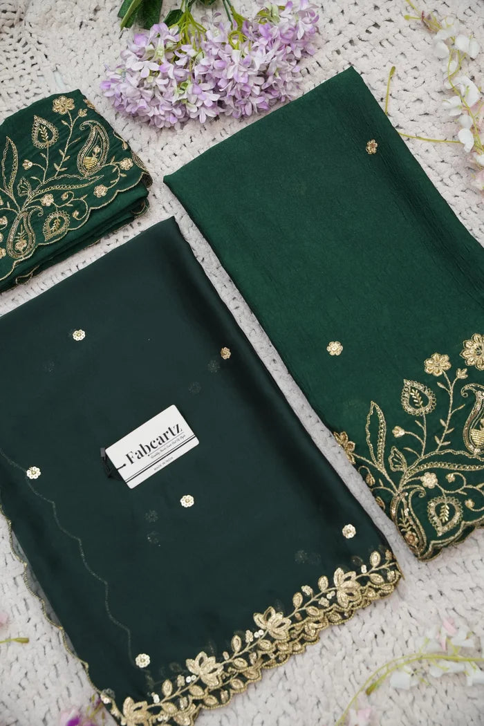 Beautiful South Indian Style Half Saree with Blouse and Dupatta for Women | Kusuma