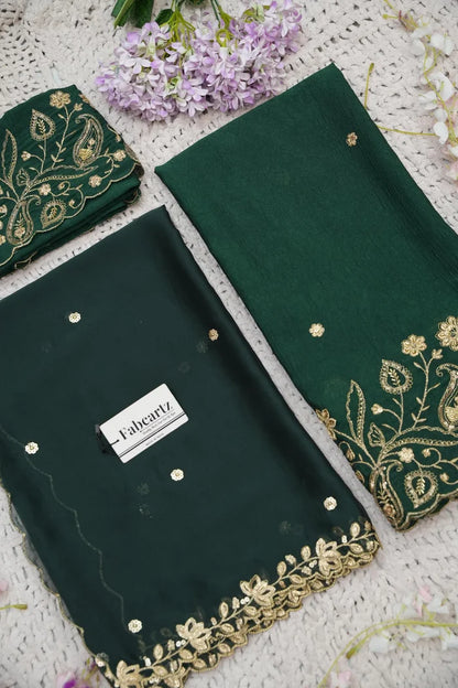 Beautiful South Indian Style Half Saree with Blouse and Dupatta for Women | Kusuma