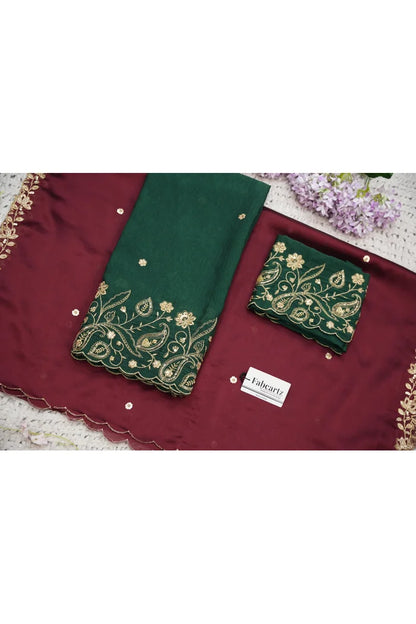 Beautiful South Indian Style Half Saree with Blouse and Dupatta for Women | Kusuma