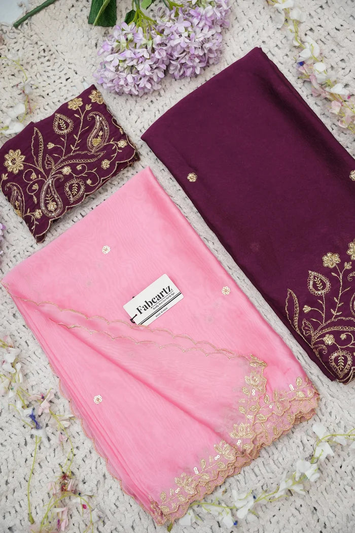Beautiful South Indian Style Half Saree with Blouse and Dupatta for Women | Kusuma