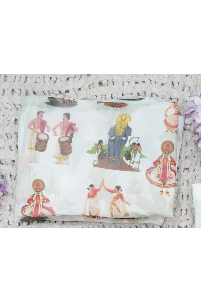 Beautiful South Indian Style Half Saree with Blouse and Dupatta for Women | Onika Kv