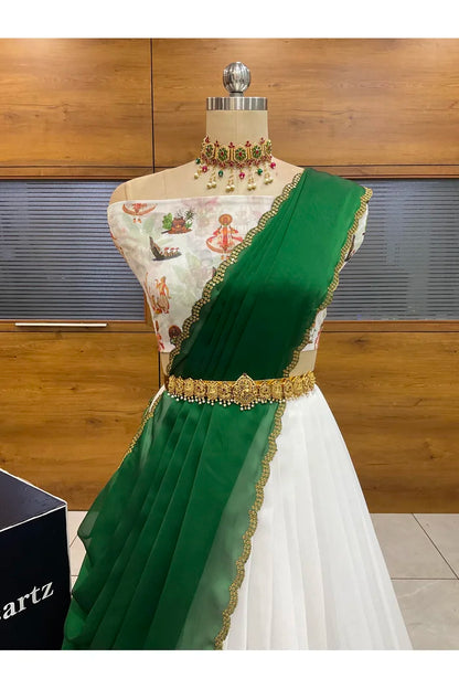 దక్షిణ భారత పండుగ సాంప్రదాయ హాఫ్ చీర (ఛవి) 