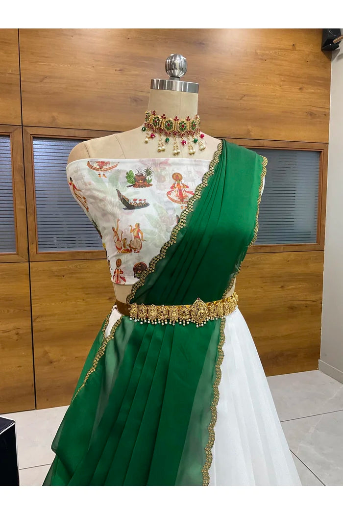 దక్షిణ భారత పండుగ సాంప్రదాయ హాఫ్ చీర (ఛవి) 