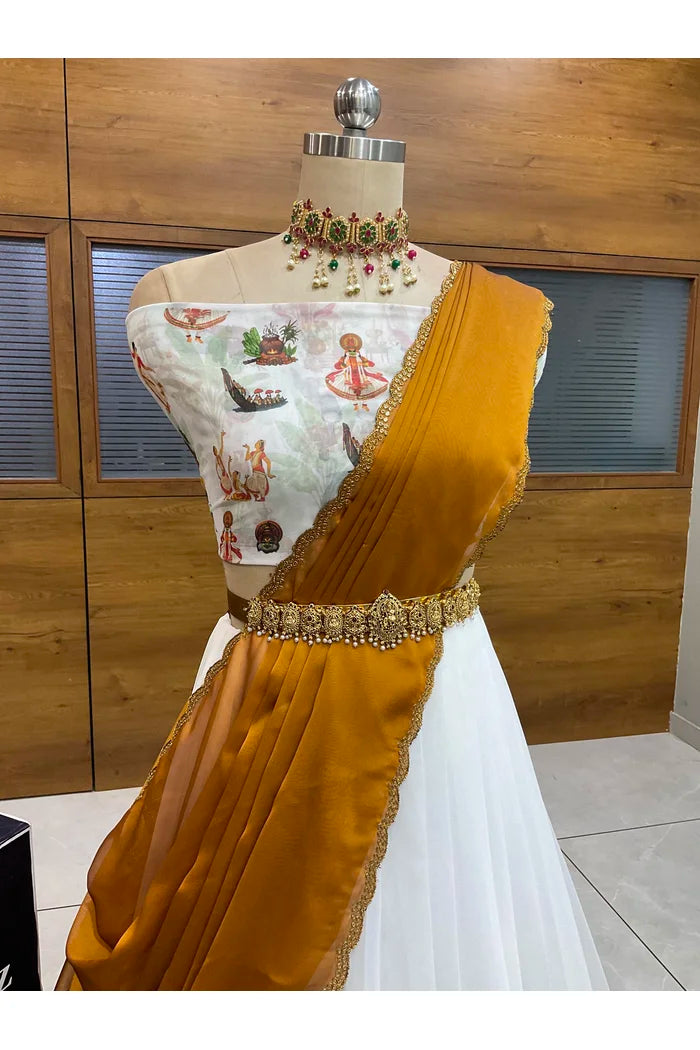 దక్షిణ భారత పండుగ సాంప్రదాయ హాఫ్ చీర (ఛవి) 