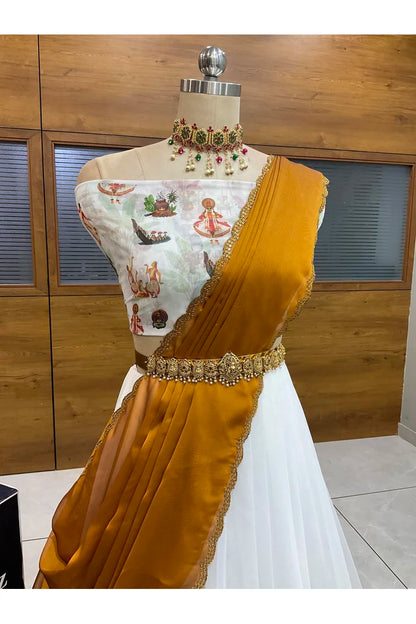 దక్షిణ భారత పండుగ సాంప్రదాయ హాఫ్ చీర (ఛవి) 