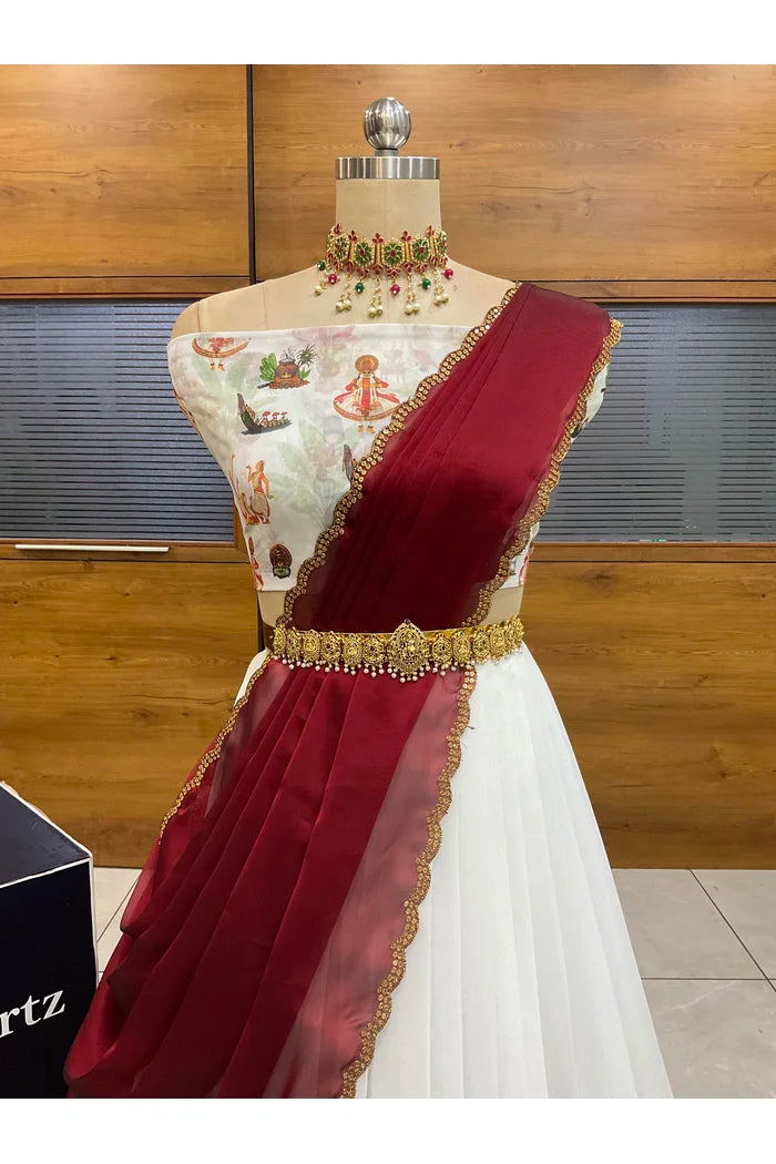 దక్షిణ భారత పండుగ సాంప్రదాయ హాఫ్ చీర (ఛవి) 