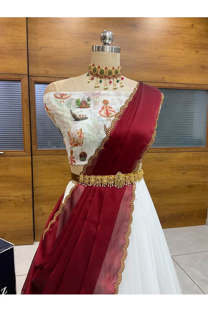 దక్షిణ భారత పండుగ సాంప్రదాయ హాఫ్ చీర (ఛవి) 