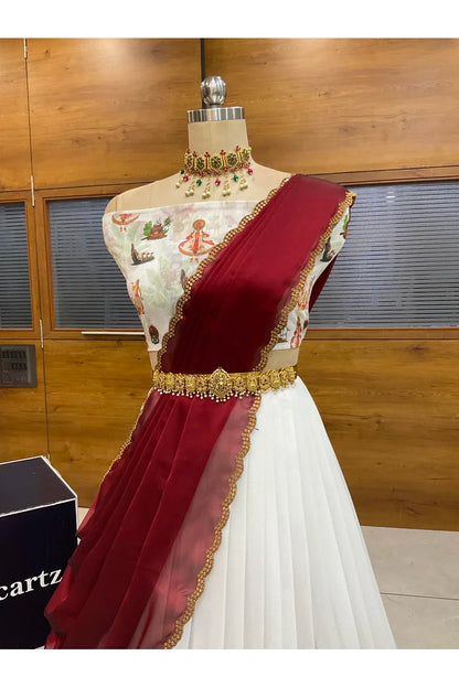 దక్షిణ భారత పండుగ సాంప్రదాయ హాఫ్ చీర (ఛవి) 