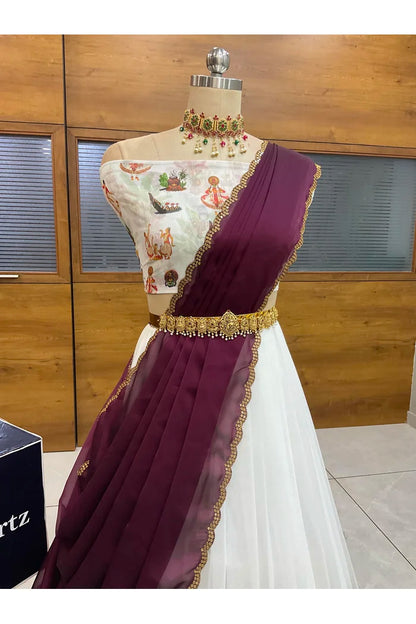 దక్షిణ భారత పండుగ సాంప్రదాయ హాఫ్ చీర (ఛవి) 