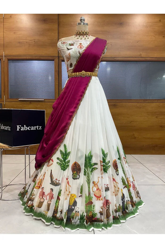 దక్షిణ భారత పండుగ సాంప్రదాయ హాఫ్ చీర (ఛవి) 