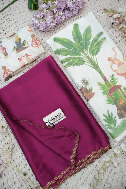 Beautiful South Indian Style Half Saree with Blouse and Dupatta for Women | Onika Kv