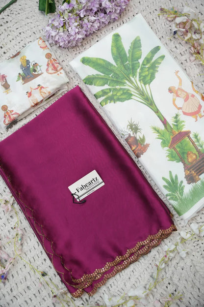 Beautiful South Indian Style Half Saree with Blouse and Dupatta for Women | Onika Kv