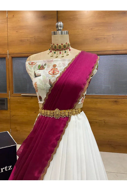 దక్షిణ భారత పండుగ సాంప్రదాయ హాఫ్ చీర (ఛవి) 