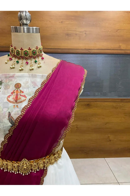 దక్షిణ భారత పండుగ సాంప్రదాయ హాఫ్ చీర (ఛవి) 