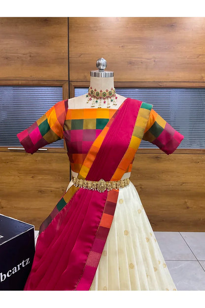 దక్షిణ భారత పండుగ సాంప్రదాయ హాఫ్ చీర (ఛవి) 