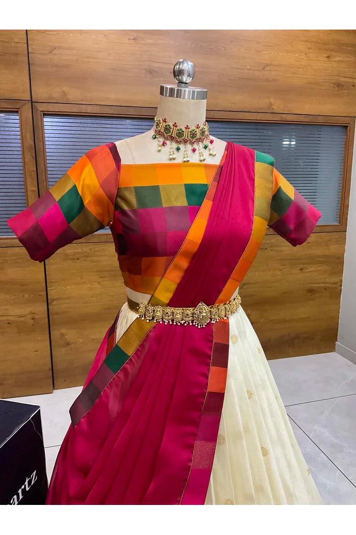 దక్షిణ భారత పండుగ సాంప్రదాయ హాఫ్ చీర (ఛవి) 
