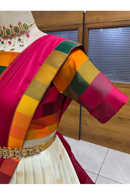 దక్షిణ భారత పండుగ సాంప్రదాయ హాఫ్ చీర (ఛవి) 