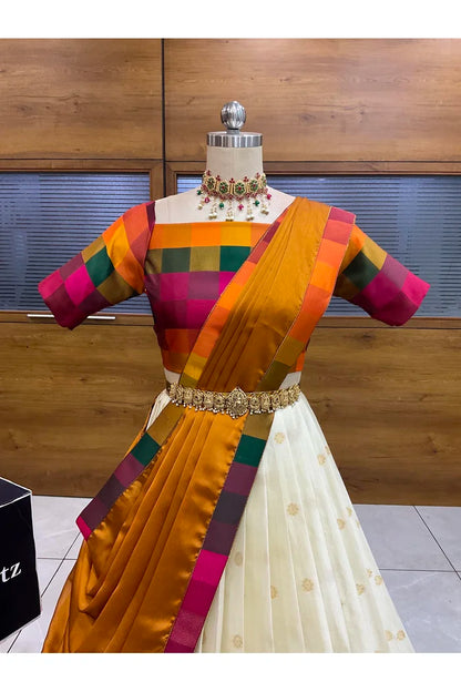 దక్షిణ భారత పండుగ సాంప్రదాయ హాఫ్ చీర (ఛవి) 