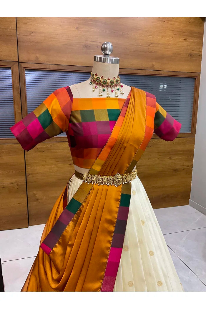దక్షిణ భారత పండుగ సాంప్రదాయ హాఫ్ చీర (ఛవి) 