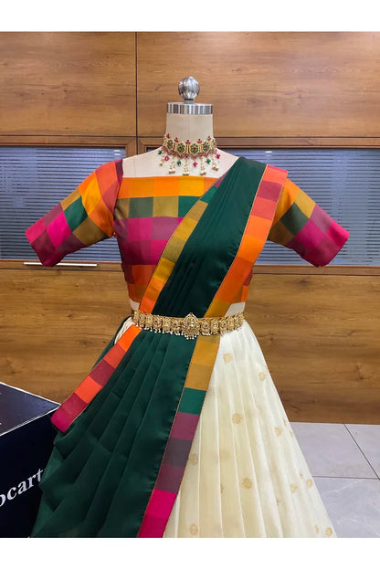 దక్షిణ భారత పండుగ సాంప్రదాయ హాఫ్ చీర (ఛవి) 