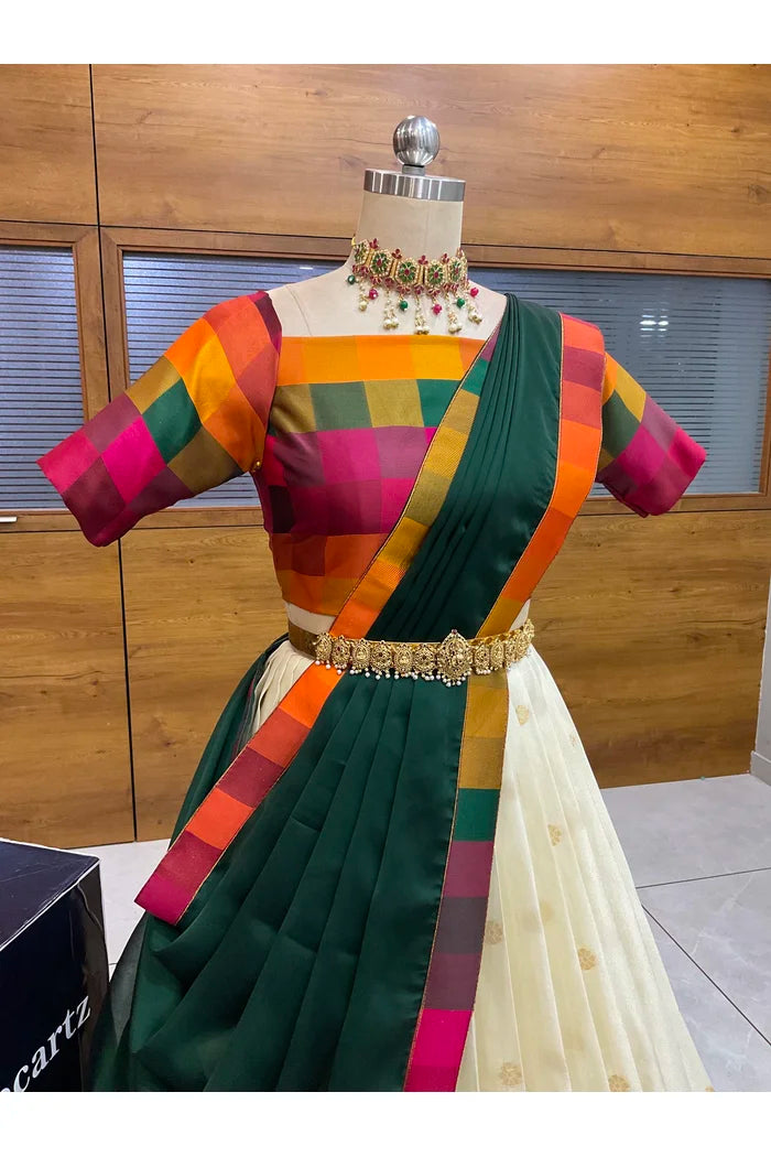 దక్షిణ భారత పండుగ సాంప్రదాయ హాఫ్ చీర (ఛవి) 