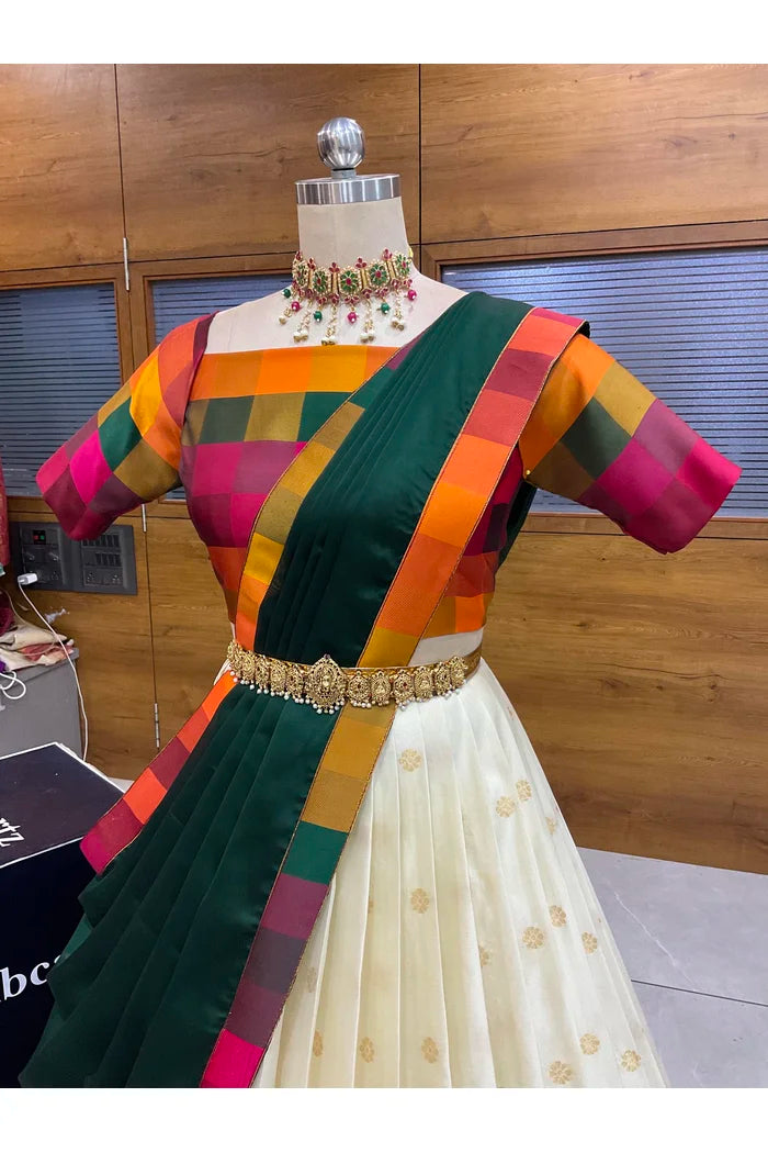దక్షిణ భారత పండుగ సాంప్రదాయ హాఫ్ చీర (ఛవి) 