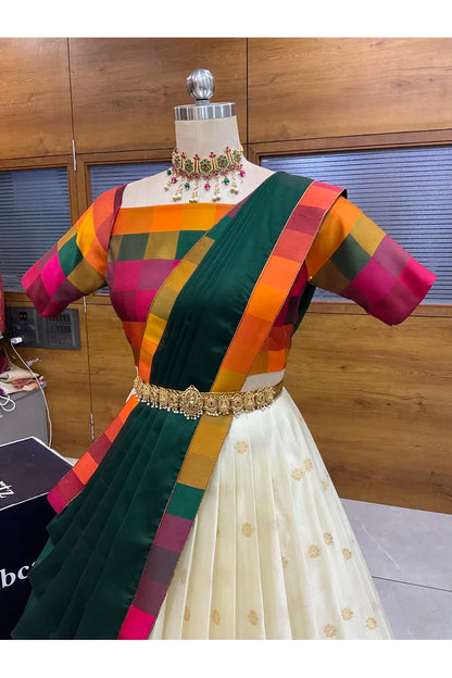 దక్షిణ భారత పండుగ సాంప్రదాయ హాఫ్ చీర (ఛవి) 