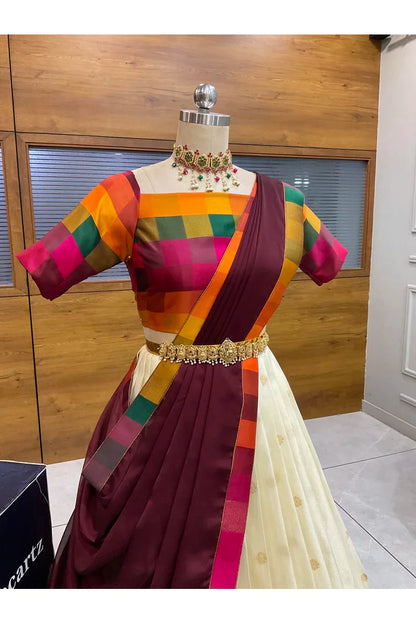 దక్షిణ భారత పండుగ సాంప్రదాయ హాఫ్ చీర (ఛవి) 