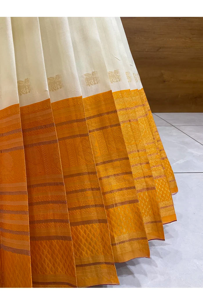 Beautiful South Indian Style Half Saree with Blouse and Dupatta for Women | Stylista