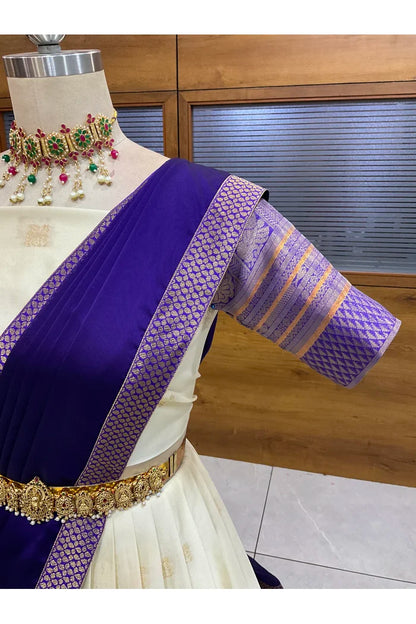 Beautiful South Indian Style Half Saree with Blouse and Dupatta for Women | Stylista