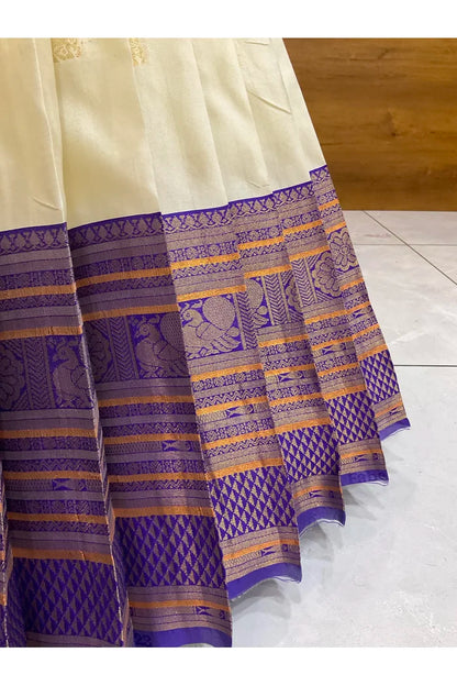 Beautiful South Indian Style Half Saree with Blouse and Dupatta for Women | Stylista