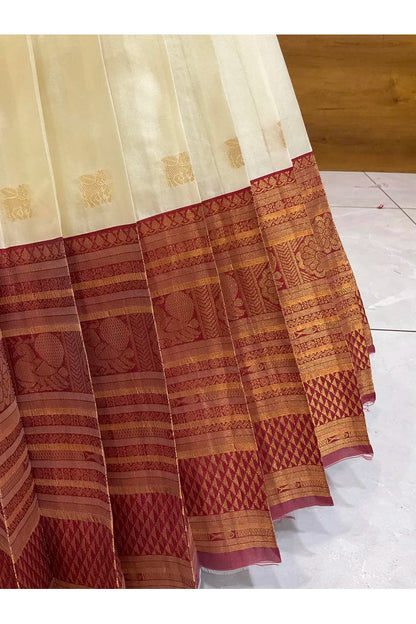 Beautiful South Indian Style Half Saree with Blouse and Dupatta for Women | Stylista