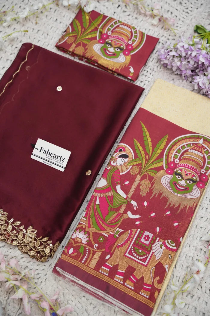 దక్షిణ భారత పండుగ సాంప్రదాయ హాఫ్ చీర (ఛవి) 