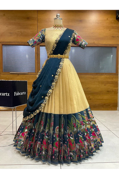 దక్షిణ భారత పండుగ సాంప్రదాయ హాఫ్ చీర (ఛవి) 
