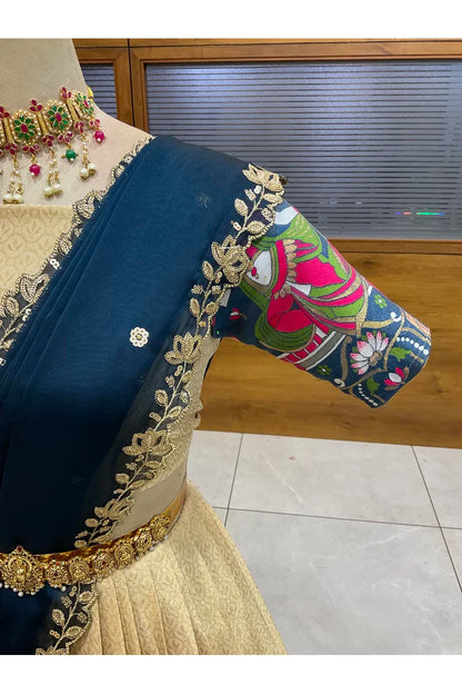 దక్షిణ భారత పండుగ సాంప్రదాయ హాఫ్ చీర (ఛవి) 