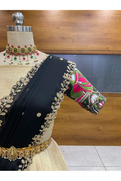 దక్షిణ భారత పండుగ సాంప్రదాయ హాఫ్ చీర (ఛవి) 