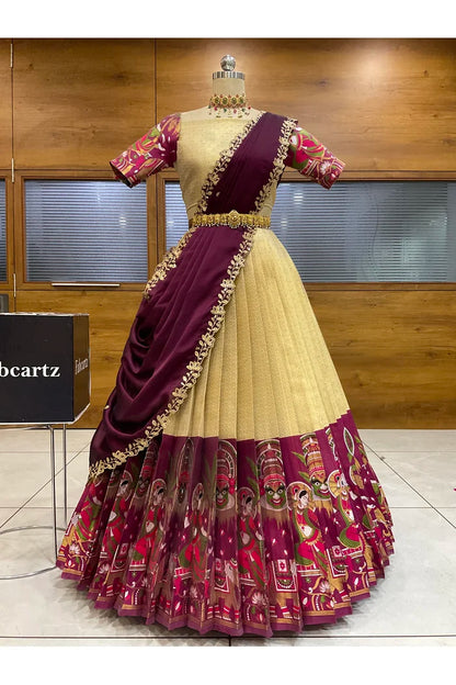 దక్షిణ భారత పండుగ సాంప్రదాయ హాఫ్ చీర (ఛవి) 