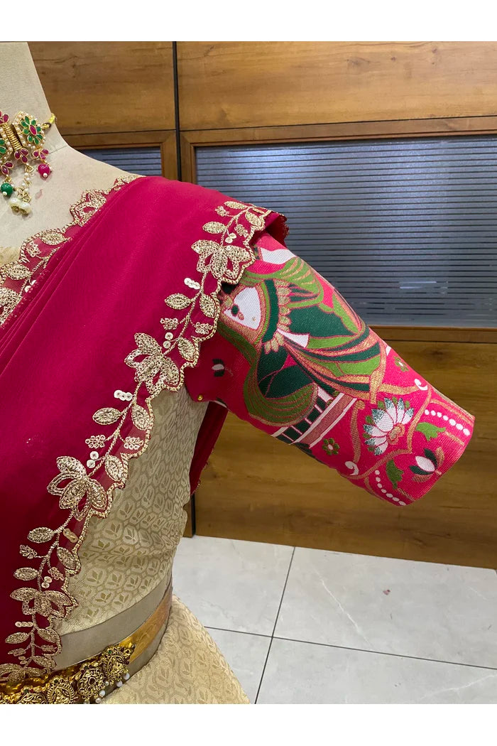 దక్షిణ భారత పండుగ సాంప్రదాయ హాఫ్ చీర (ఛవి) 