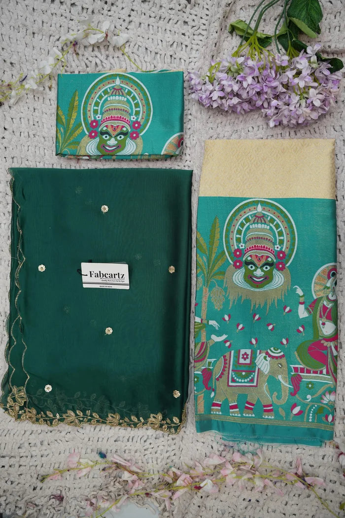 దక్షిణ భారత పండుగ సాంప్రదాయ హాఫ్ చీర (ఛవి) 