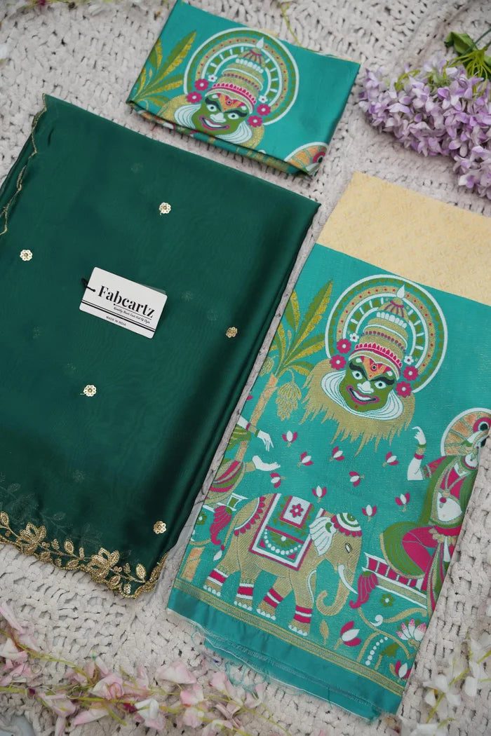 దక్షిణ భారత పండుగ సాంప్రదాయ హాఫ్ చీర (ఛవి) 