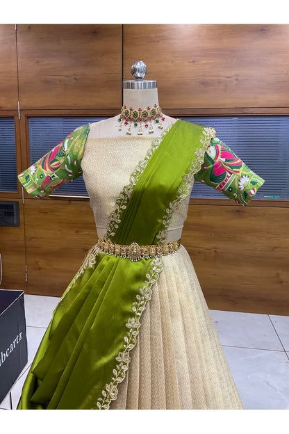 దక్షిణ భారత పండుగ సాంప్రదాయ హాఫ్ చీర (ఛవి) 
