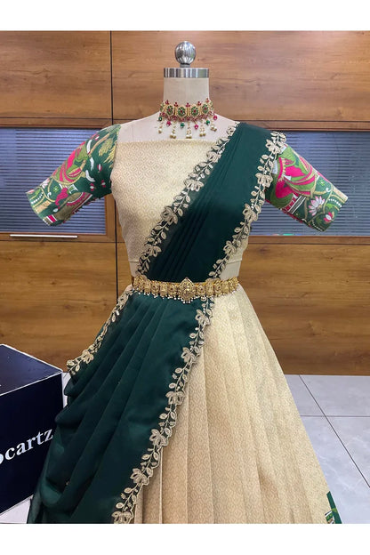 దక్షిణ భారత పండుగ సాంప్రదాయ హాఫ్ చీర (ఛవి) 