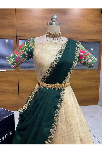 దక్షిణ భారత పండుగ సాంప్రదాయ హాఫ్ చీర (ఛవి) 