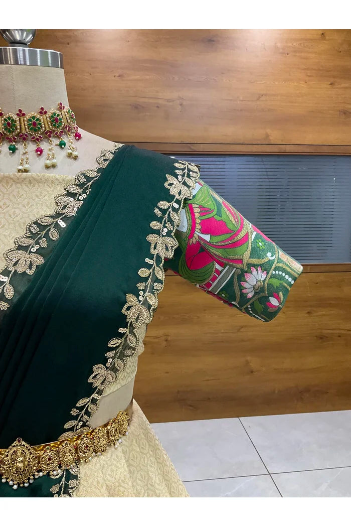 దక్షిణ భారత పండుగ సాంప్రదాయ హాఫ్ చీర (ఛవి) 