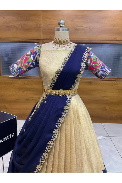 దక్షిణ భారత పండుగ సాంప్రదాయ హాఫ్ చీర (ఛవి) 
