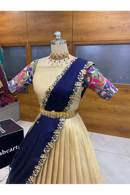 దక్షిణ భారత పండుగ సాంప్రదాయ హాఫ్ చీర (ఛవి) 